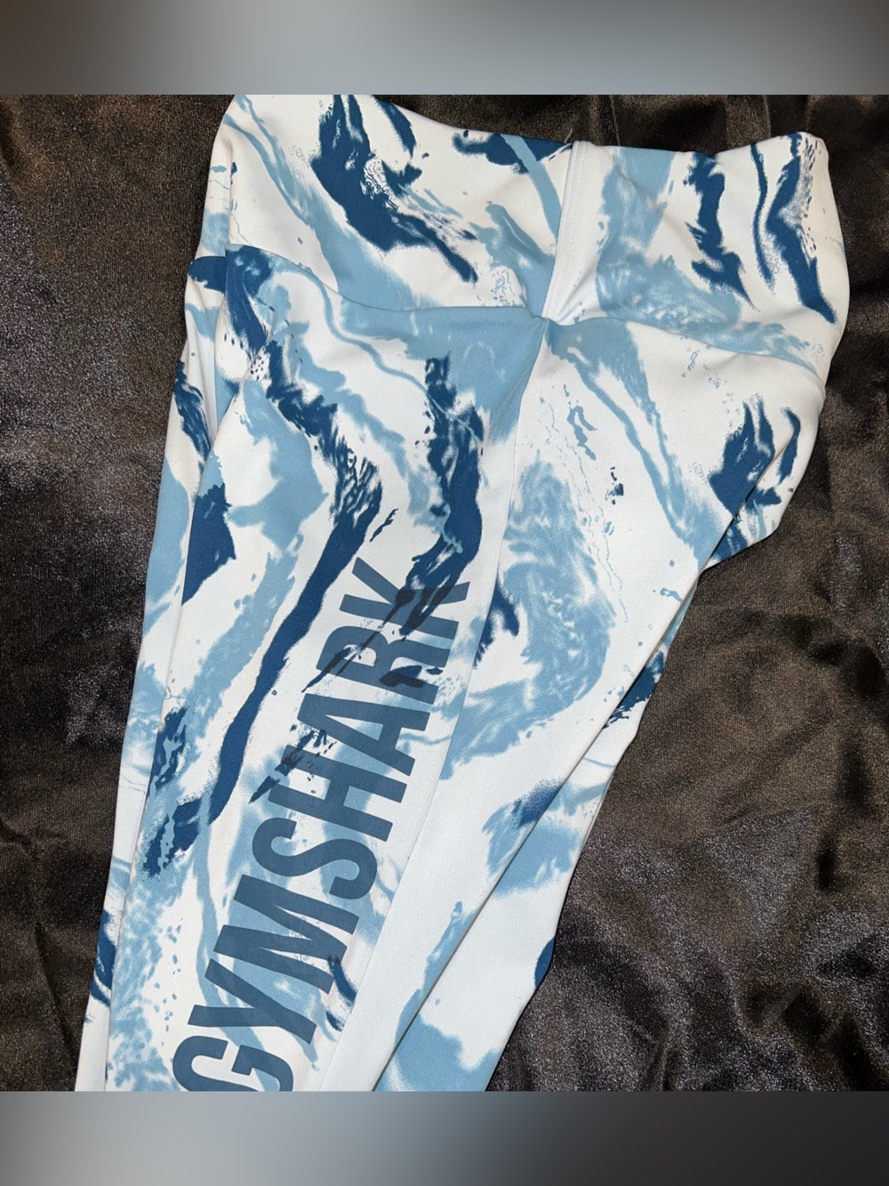 NWOT Gymshark Light Blue & Navy 90s Cup Print Scrunch Leggings
